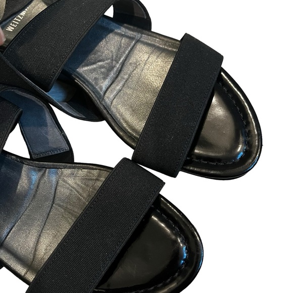 Stuart Weitzman Guybands Black Elastic Stretch Strappy Sandals, Sz 6 - Picture 16 of 16